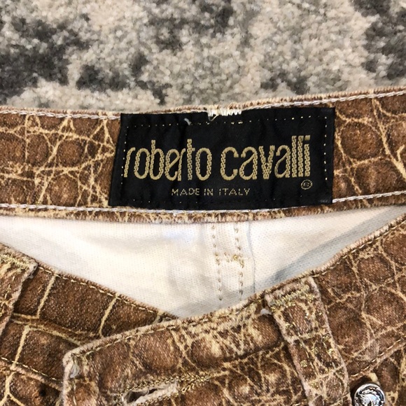 Roberto CAVALI SNAKE PRINT METALLIC JEANS | KIANA - Picture 3 of 7